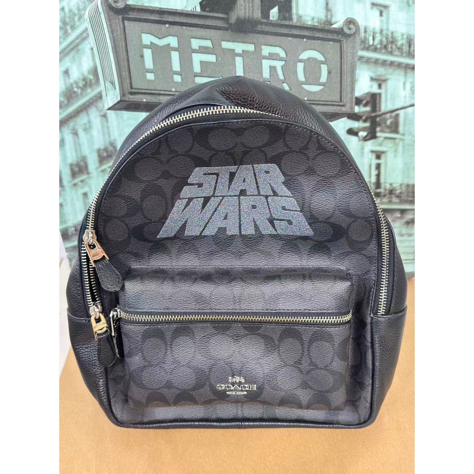 Coach F88015 Star Wars X Coach Medium Charlie Backpack In Signature Canvas